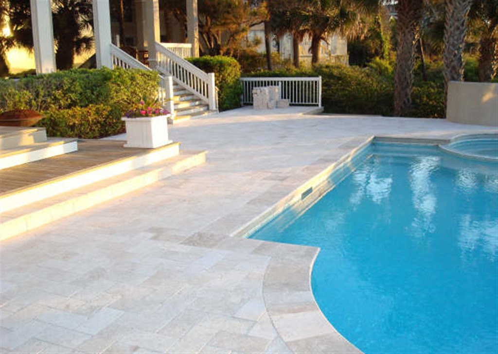 Travertine Bullnose Light Pool Coping 30,5x61x3 cm ...