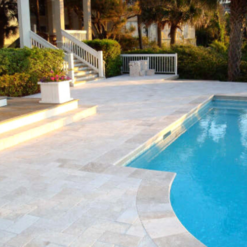 Light Travertine Bullnose Pool Coping 30,5x61x3 cm (6)